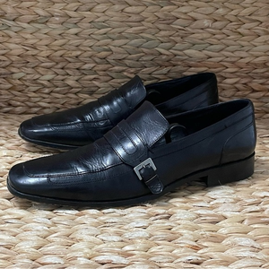 Reiss Black Square‎ Toe Leather Loafers